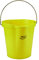 Vikan 56866 Durable Polypropylene Hygiene Bucket/Pail, Stainless Steel Handle, 12 Litre, Yellow