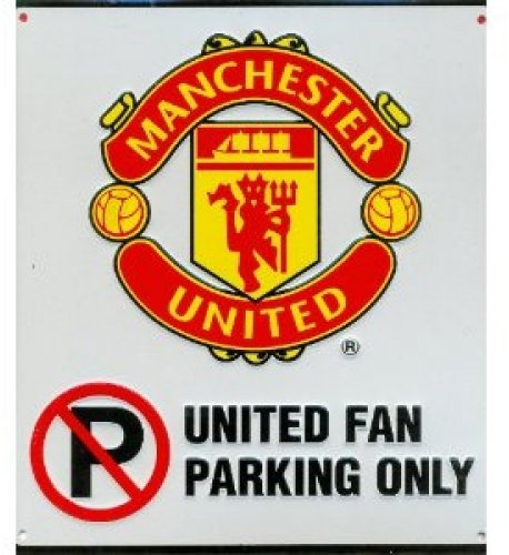 Manchester Utd 'No Parking fan 25 x 22.5 cm