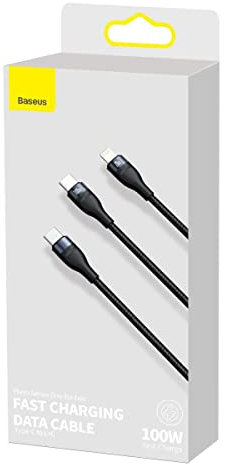 Baseus Flash 2in1, USB-C & 100W USB-C & 20W Lightning Ladekabel, 2 Meter, Schwarz, CA1T2-F01