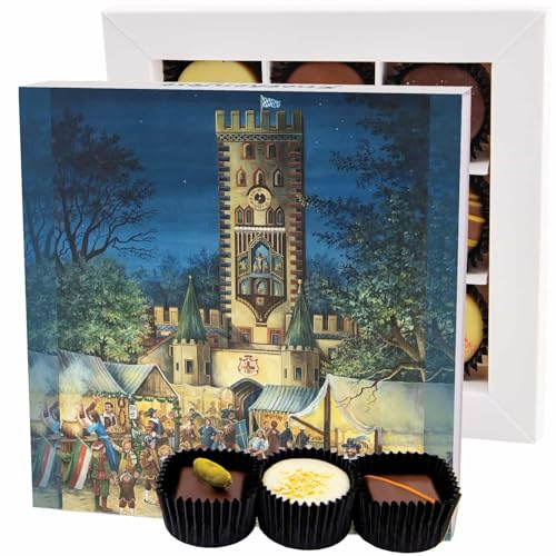Hallingers Genuss Manufaktur Pralinen Geschenk - ohne Alkohol, handmade aus Confiserie-Edelkakao in wertiger L-Geschenkbox Ruethenfest, Geschenkidee für Frauen Männer
