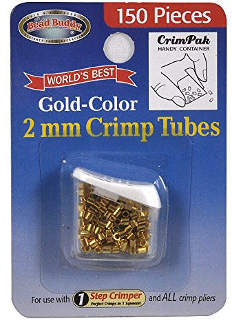 Bead Buddy Gold Plated 2 mm Crimp Tubes -150 Pieces