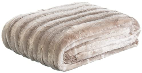 Brandsseller Coperta di Finta Pelliccia 150 x 200cm Coperta Accogliente Coperta di copriletto Beige Talpa