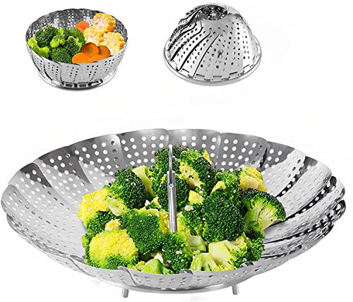 SYGA Stainless Steel Steamer Basket for Vegetable/Insert for Pots, Pans, Crock Pots & More. 6.3 to 10.3