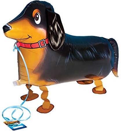 Kopper-24 Airwalker Ballon Dackel Hund - laufendender Hunde Luftballon Tier Helium Walking Folienballon Deko für Kinder Geburtstag Party Hochzeit Kinder Geschenk JGA Dekoration Tierballons Laufen