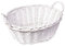 Woodluv Hand Made Wicker Oval Storage Gift Hamper Basket With Handles, White 33 x 13 x 13cm