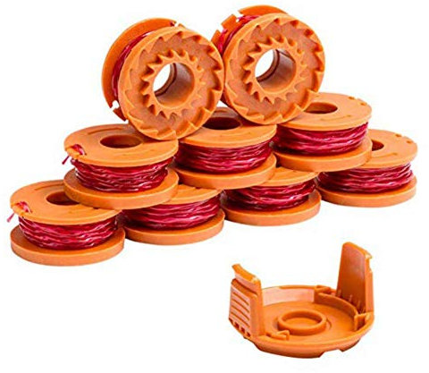 Ligne de bobines de Rechange pour Coupe-Bordures WG163 WG155 WG180 Compatible avec Worx WA0010, Bouchon d'alimentation Automatique Weed Eater String, Ligne de Coupe-Bordure sans Fil