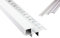T-40 LED Alu Fliesenprofil Treppenprofil Stufen 12mm weiss + Abdeckung Abschlussleiste Fliesen für LED-Streifen-Strip 1m milky