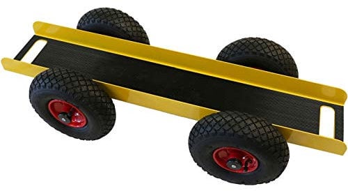 Ravendo Plattenwagen 4 Rad 300 Kg Länge 98,5 cm Schwerlast Lasten Karre Transportkarre Luftreifen Made in Europe
