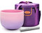 TOPFUND Pink Purple F Note Crystal Singing Bowl 10 Inch Heart Chakra with Heavy Duty Carrying Case and Suede Mallet