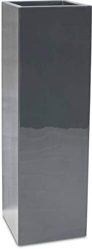 Fleur Ami – Bandeja de fibra de vidrio gelcoat 40 x 40 x 120 cm Ext. Cuadrado Top Gris Brillante - Elige Tu Altura: H 120 cm - Color: Gris Antracita