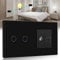 BSEED Touch Lichtschalter mit Steckdose 2 Fach 2 Weg mit Cat5 RJ45 Steckdose TV Antenne Koaxial und Ethernet Wandsteckdose Glas Platte Steckdose mit Lichtschalter Schwarz