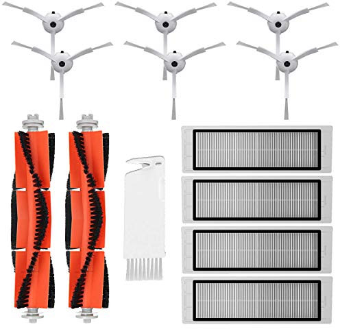MIRTUX Kit di ricambio compatibile con Xiaomi Mi Robot 1 e 2 (No MOP). Set di accessori di ricambio per robot aspirapolvere S50 S51 con spazzola laterale, rullo centrale, filtri e strumento
