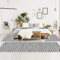 Bettumrandung Schlafzimmer - Hochflor Teppich-Läufer 70x140cm/ 70x230cm in Grau - Teppiche im Ethno Chevron Stil