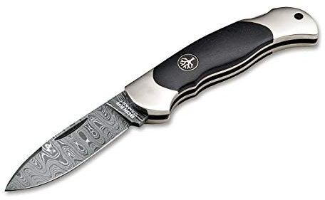 Böker Manufaktur Solingen Unisex – Erwachsene Junior Scout Spearpoint Hainbuche Damast Taschenmesser, Silber, 16 cm
