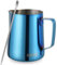 Milk Frothing Pitcher, 350ml (12oz) Steaming Pitchers Stainless Steel Milk Coffee Cappuccino Latte Art Barista Steam Pitchers Milk Jug Cup with Decorating Art Pen, Blue