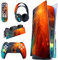 PlayVital Autocollant Skin pour ps5 Manette,Sticker pour ps5 Console Disc Edition & Station de Charge & Casque & Télécommande-Univers étoile Orange