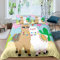 Loussiesd Nettes Lama Betten Set Karikatur Lama Alpaka Design Bettwäsche Set 135x200cm für Jungen Mädchen Kinder Kaktus Gedrucktes Bettbezug Set Boho Exotisch Zimmer Dekor 2St
