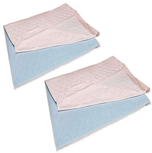 TODA 2er Set wasserdichte waschbare saugfähige Inkontinenzauflage ca 75x80 cm Matratzenauflage Inkontinenz Unterlage Nässeschutz, Matratzenschutz- Auflage mit seitlichen Flügeln und Einstecktüchern