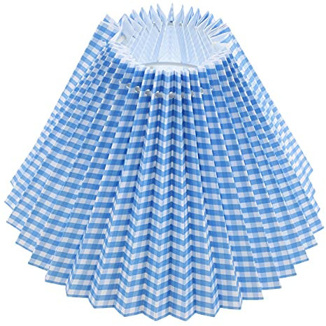 Beaupretty Plissee Lampenschirme Für Tisch Lampen Plissee Grid Tuch Lightshade Schreibtisch Lampenschirm für Tisch Lampe Und Boden Licht (Blau)