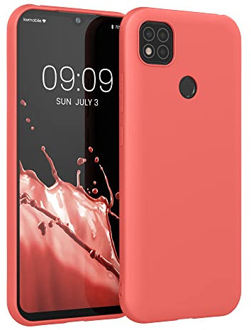 kwmobile Hülle kompatibel mit Xiaomi Redmi 9C Hülle - weiches TPU Silikon Case - Cover geeignet für kabelloses Laden - Leuchtende Koralle