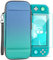 TNP Carrying Case for Nintendo Switch, Blue Green - Kawaii Cute Portable Travel Case, Protective Storage Carry Bag for Girls with Screen Protector, 10 Game Cartridge Holder