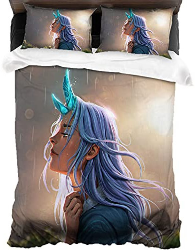 ANSSON Raya und der letzte Drache Kinder Bettwäsche-Sets,Sisu Muster Bettwäsche,Schlafzimmer dekorative Bettbezüge mit 2 Kissenbezug (135x200cm+80x80cmx2, Sisu3)