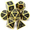 Haxtec DND Metal Dice Set D&D Gold Black Metall Würfel Dice for Dungeons and Dragons Roleplaying Games TTRPG Gift