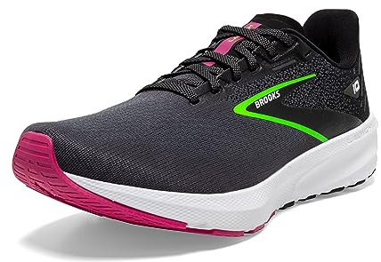 Brooks Damen Launch 10 Sneaker, Black Blackened Pearl Green, 44.5 EU