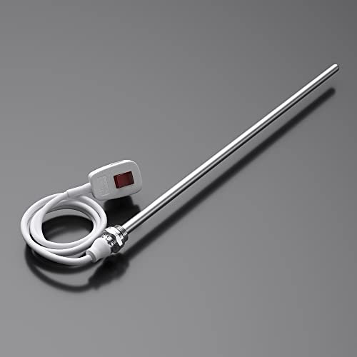 Mai & Mai Elemento de calefacción eléctrico para radiadores de baño 600W con interruptor de acero inoxidable con enchufe