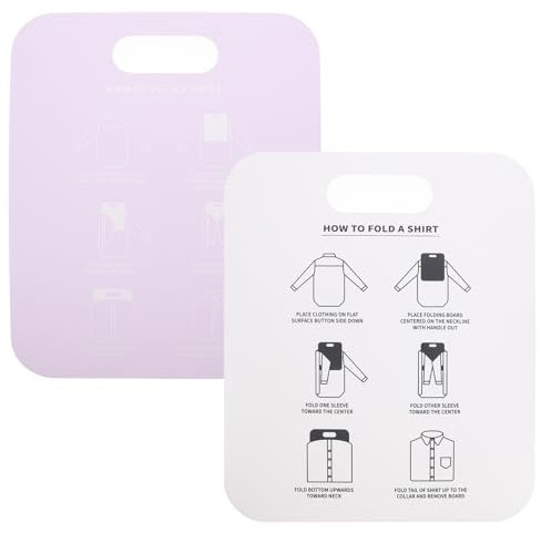 Zerodeko Shirt Folder 2pcs Laundry Folding Boards, Shirts Clothes Folder T-shirt Garment Stacking Board Plastic Clothes Folder for T-Shirts, Sweaters, Clothing Laundry Folding Table