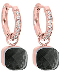 Qudo Firenze deluxe rosegold Creolen Edelstahl beschichtet (smoke)