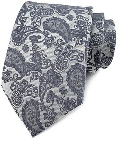 marysgift Herren-Krawatten für Hochzeit, Paisleymuster, formelle Business-Krawatte, Blumenmuster, Jacquard-Krawatten-Set, 146 x 8 cm, W001 Grau Paisley, 57.48'' x 3.15''(146cm*8cm)