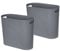 Caxmtu Small Trash Can Plastic Bathroom Wastebasket 10 Litres Slim Garbage Container Bin with Handle for Home Kitchen Bathroom Bedroom Office, Grey, 2 Pack