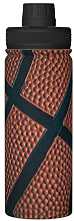 OGNOT Baloncesto Sport impreso 18 onzas botella de agua aislada de acero inoxidable, botella térmica reutilizable para senderismo