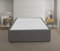 DBZ BEDS 4 FT 6 Double Bed Base - Grey Linen Divan Bed Base with 2 Drawers Same Side – Chrome Glider Feet and Fabrics