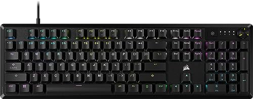 Corsair K70 Core RGB Teclado mecánico para Juegos – Interruptores lineales Rojos MLX prelubricados – Amortiguación de Sonido – Dial de Control de Medios – Compatible con iCUE – Diseño QWERTY
