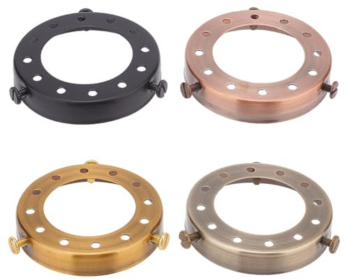 FINGERINSPIRE 4Stück Eisen Lampenschirm Haltering 42.5mm Anschraubbarer Schirmhalter 4 Farben Adapter Retro Pendelleuchte Anschraubbarer Halter Perforierte Lampenabdeckung Für Heimlicht Lampenfassung