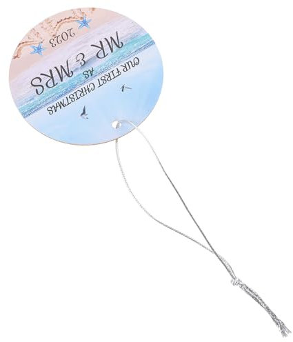 IMIKEYA Notre Ornement De Mariage De Noël 2023 1Er Noël en Tant Que Et Mme Motif De Plage Arbre Suspendu Ornement De Mariage pour Les Couples