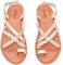 Veittes Women's Flat Slide Sandals - Casual Toe Ring Criss Cross Strappy Flat Summer Shoes.(2208001,GD/MF,6 UK)