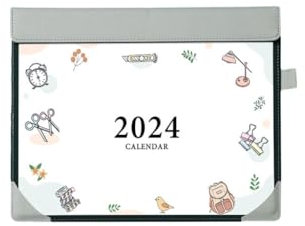 2024 Schreibtischkalender, einfacher Schreibtischunterlage-Kalender mit Stiftschlitz, Büronotizen, Monatskalender, Planungsbuch, Desktop-Mauspad