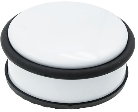 HRB Türstopper Edelstahl weiß glänzend 1 Stück massiv - Schwerer Türstopper Boden mit modernen Design, Door Stopper versehen mit Gummiring zum Schutz der Türen