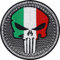 Biker Patches Länder Flaggen Aufnäher Biker Punisher Patch zum aufbügeln/aufnähen | Biker Kutte Applikation Flagge Aufbügler (Punisher Italien - Patch)