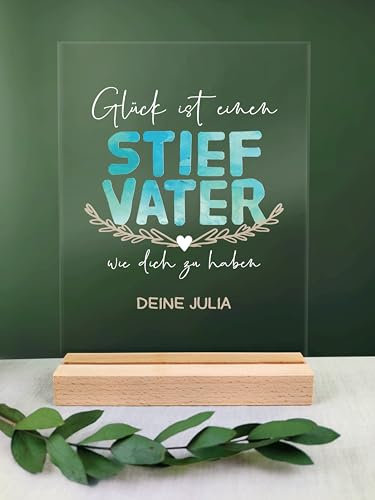 Stiefvater Geschenk personalisiert - Acryl Geschenk - Geburtstagsgeschenk Stiefvater, Bester Stiefvater, Stiefvater Geschenk, Stiefvater, Geschenke Für Stiefvater, Geburtstagsgeschenk personalisiert