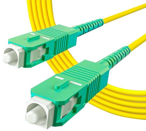 10Gtek SC/APC a SC/APC Cavo Fibra Ottica 1.5-meter, 9/125 Monomodale, Compatibile con TIM Fibra, Vodafone Fibra, Wind Fibra e Tre Fibra