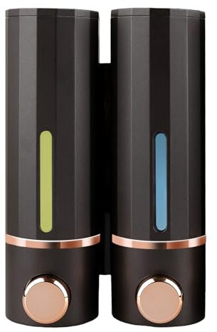 ILIKEPOW Seifenspender Wandbefestigung 420 ml Dispenser Wandmontage Flüssigseifenspender Badezimmer Duschgel Spender Waschmittel für Küche, Bad und Hotel Zuhaus 2X Schwarz