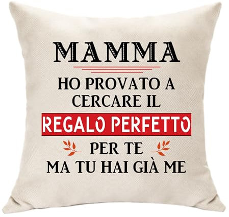 Regalo per la Festa della Mamma - Copricuscino da Figlia Figlio, Decorazione Originale per Anniversario di Matrimonio e Compleanno