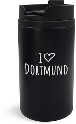 I Love Dortmund City Germany Gravierter Kunst Reisebecher Isoliert