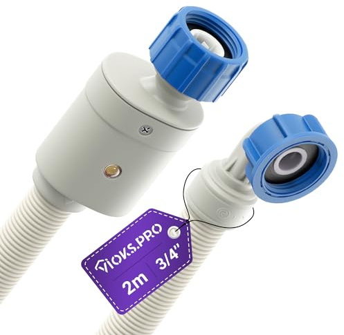 Vioks.pro Aquastop Schlauch Waschmaschine 3/4 Zoll 2 m 25 °C - Waschmaschinenschlauch Aquastop/Waschmaschinen Zulaufschlauch - Waschmaschinen Zubehör - Zulaufschlauch Geschirrspüler