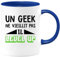 quotedazur - Mug Anniversaire Geek - Un Geek Ne Vieillit Pas Il Level Up - Tasse Cadeau Anniversaire Nerd - Bleu/Céramique