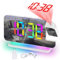 SZELAM Radiowecker mit Projektion,Wecker Digital,7.4 LED Radiowecker mit Schlaf-Timer,um 180°Drehbarem Projektor,10-Farben-Nachtlicht,11 RGB-Farben-Digitalanzeige,Tischuhr Digital für Kinder,Mädchen